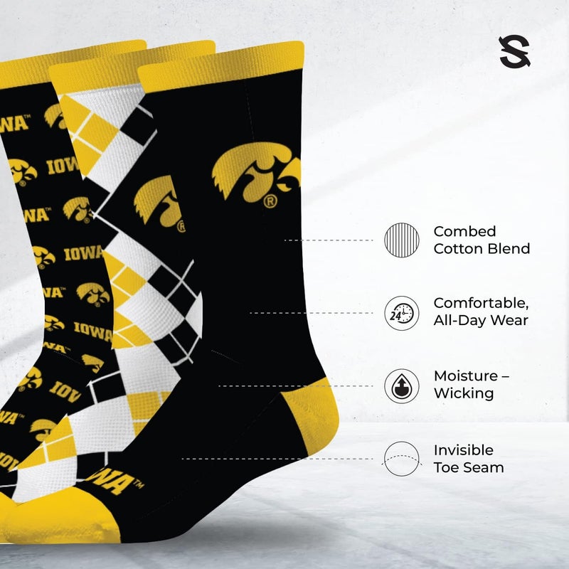 Strideline Store Mens NCAA Dress Socks- The Executive 3 Pack-One Size Fits Most - Image 2